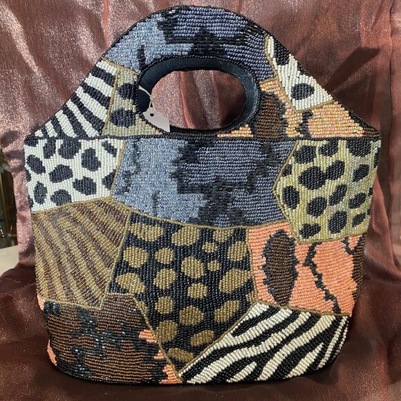 Handbags - Animal Print Beaded Bag